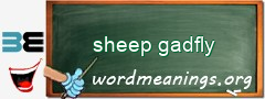 WordMeaning blackboard for sheep gadfly